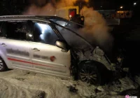 Nowy Sącz, ulica Nadbrzeżna – pożar samochodu osobowego - zdjęcie główne