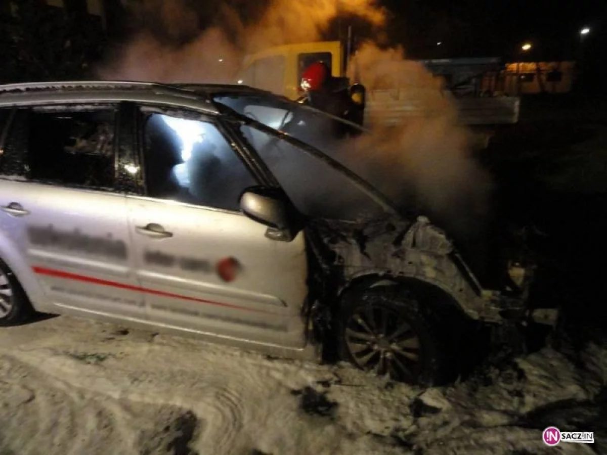 Nowy Sącz, ulica Nadbrzeżna – pożar samochodu osobowego