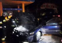 Ptaszkowa – pożar samochodu osobowego - zdjęcie główne