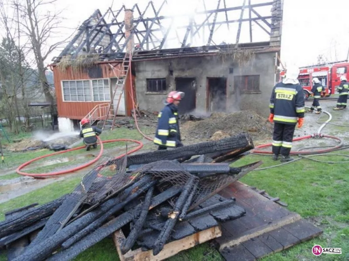 Spłonął budynek gospodarczych - pożar gasiło 40 strażaków