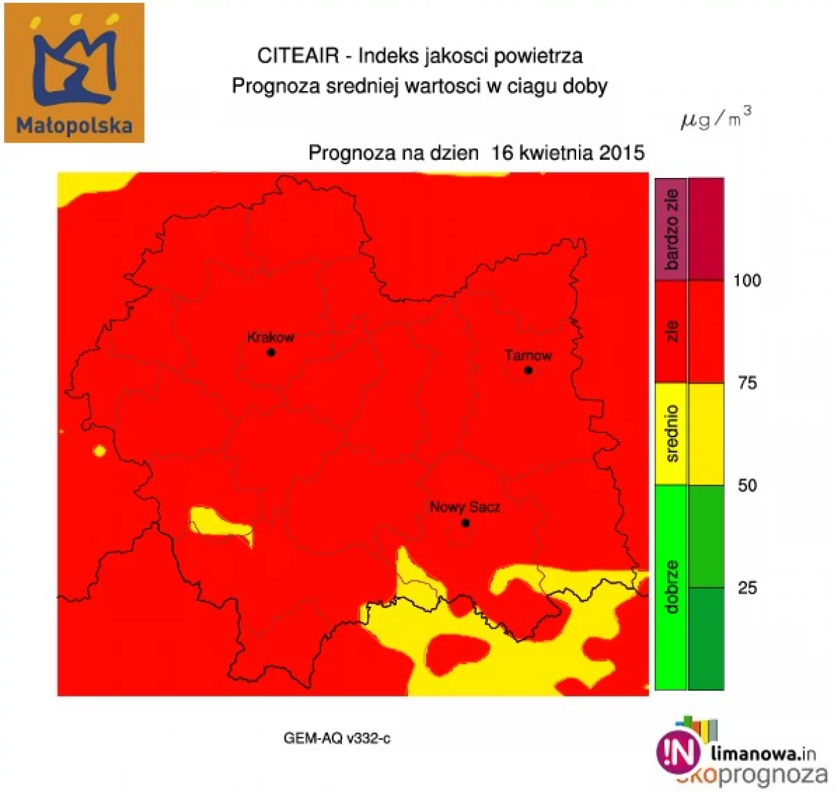 Duże zanieczyszczenie powietrza w regionie