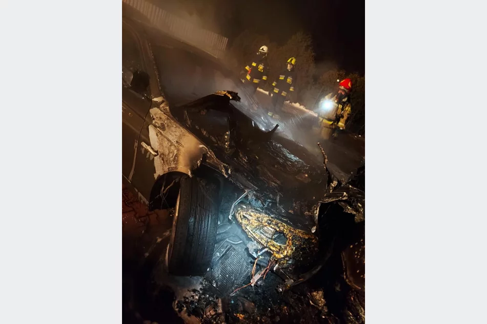 W nocy na parkingu spłonął samochód - zdjęcie 6