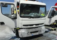 Płonął samochód ciężarowy - zdjęcie główne