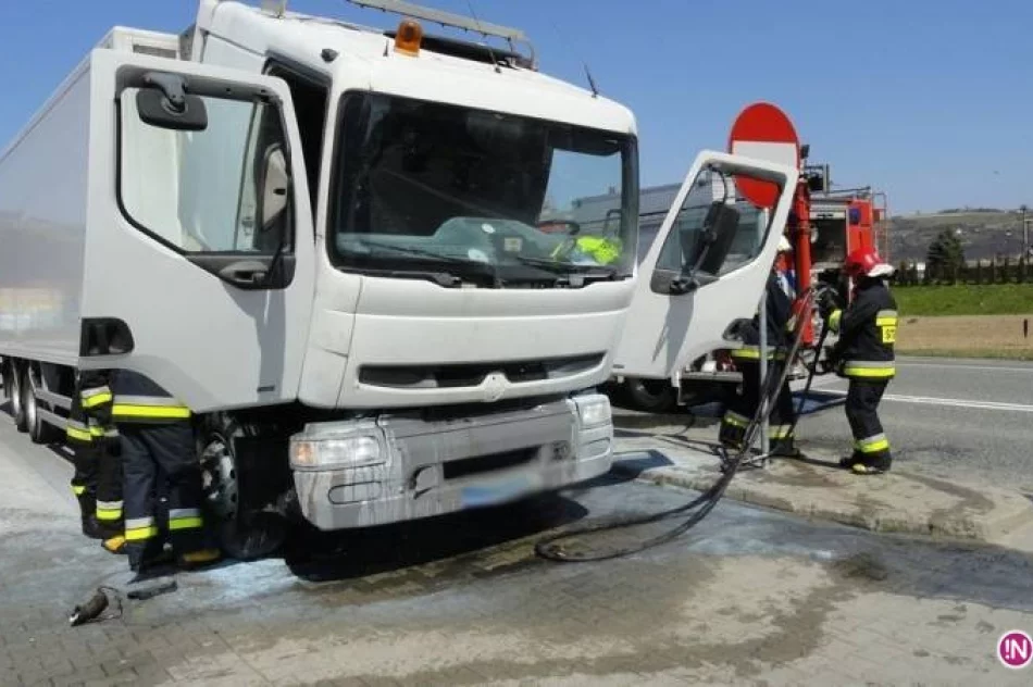 Płonął samochód ciężarowy - zdjęcie 2