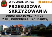 Przebudowa skrzyżowania DK28 z ul. Kopernika i Kolejową – w marcu rozpoczęcie robót - zdjęcie główne