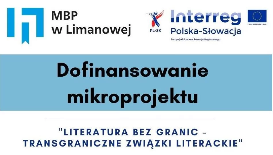 Miejska Biblioteka Publiczna w Limanowej uzyskała dofinansowanie mikroprojektu - zdjęcie 1