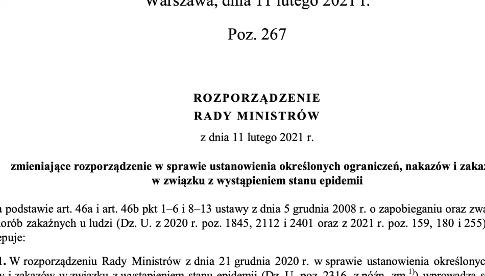 Rozporządzenie Rady Ministrów w sprawie ustanowienia określonych ograniczeń, nakazów i zakazów (pełna treść) - zdjęcie 1