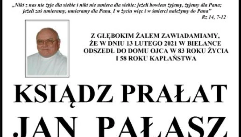 Zmarł ks. prałat Jan Pałasz, w przeszłości wikariusz w Mszanie Dolnej - zdjęcie 1