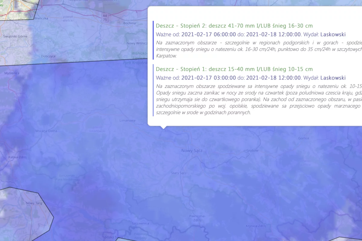 Lowcyburz.pl: intensywne opady deszczu (do 70 mm) lub śniegu (nawet do 35 cm). Za tydzień + 17 st. C?
