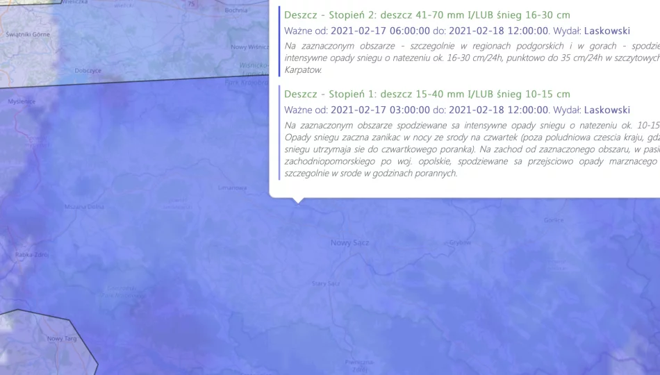 Lowcyburz.pl: intensywne opady deszczu (do 70 mm) lub śniegu (nawet do 35 cm). Za tydzień + 17 st. C? - zdjęcie 1
