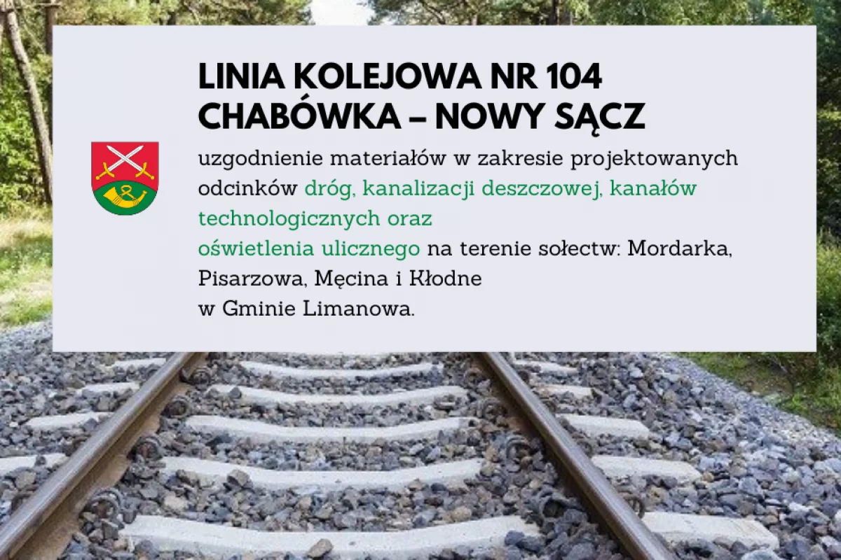 Kolejny etap modernizacji istniejącej linii kolejowej nr 104 Chabówka – Nowy Sącz - uzgodnienia 