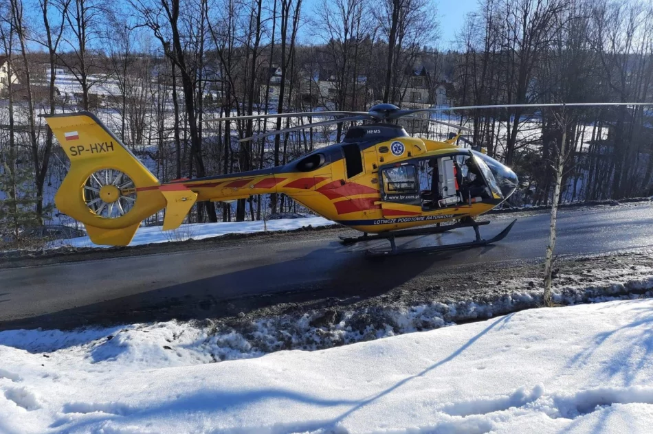 Mężczyzna przygnieciony przez drzewo. Poszkodowanego zabrał LPR - zdjęcie 3
