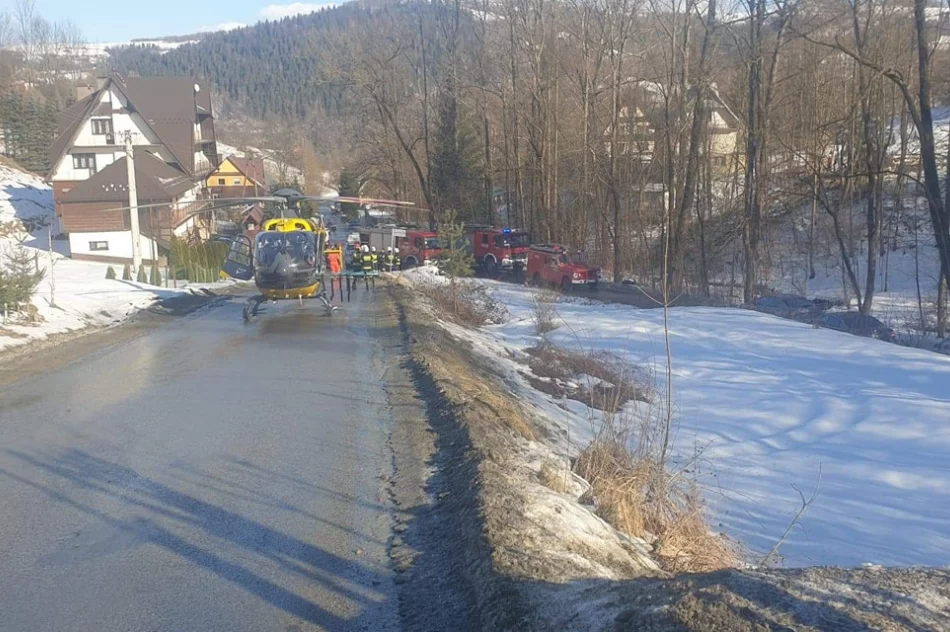 Mężczyzna przygnieciony przez drzewo. Poszkodowanego zabrał LPR - zdjęcie 4