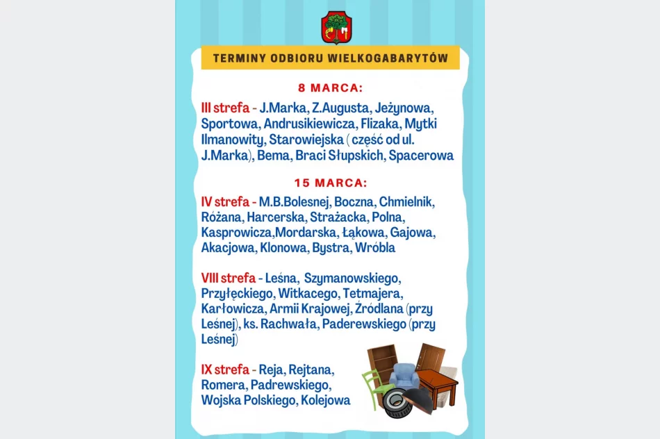 W marcu odbiór wielkogabarytów – UWAGA wcześniej konieczne jest zgłoszenie odpadów do odbioru - zdjęcie 3