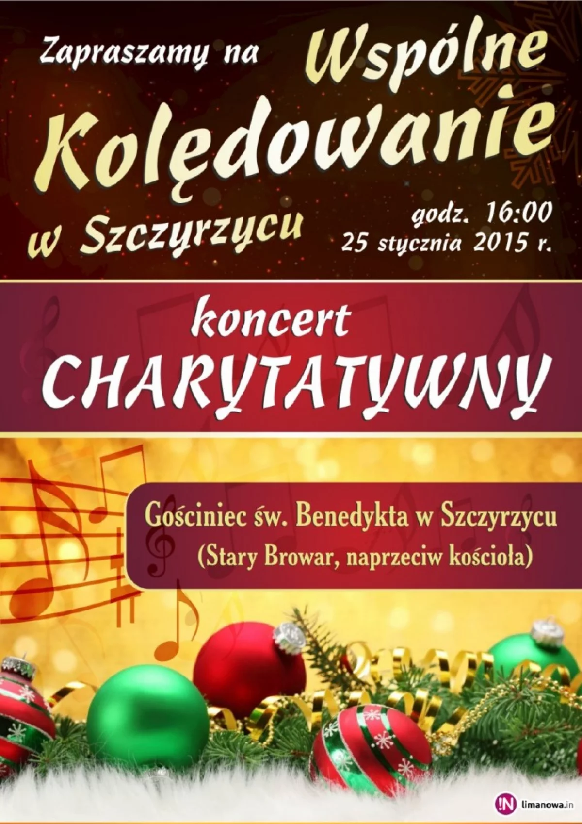 Kolędowy weekend - festiwal w Szczawie i koncert w Szczyrzycu