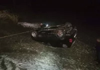 Samochód wypadł z drogi i dachował - zdjęcie główne