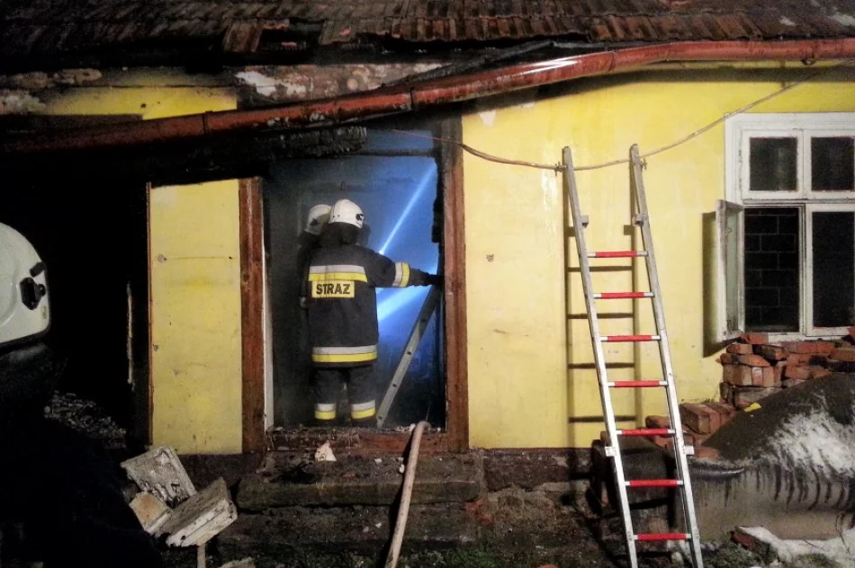 Nocny pożar budynku - zdjęcie 4