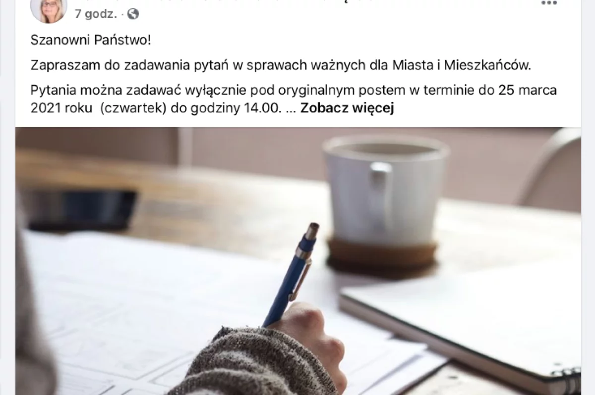 Burmistrz miasta czeka na pytania mieszkańców