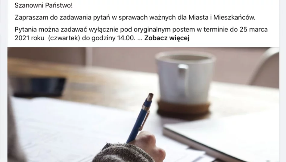 Burmistrz miasta czeka na pytania mieszkańców - zdjęcie 1