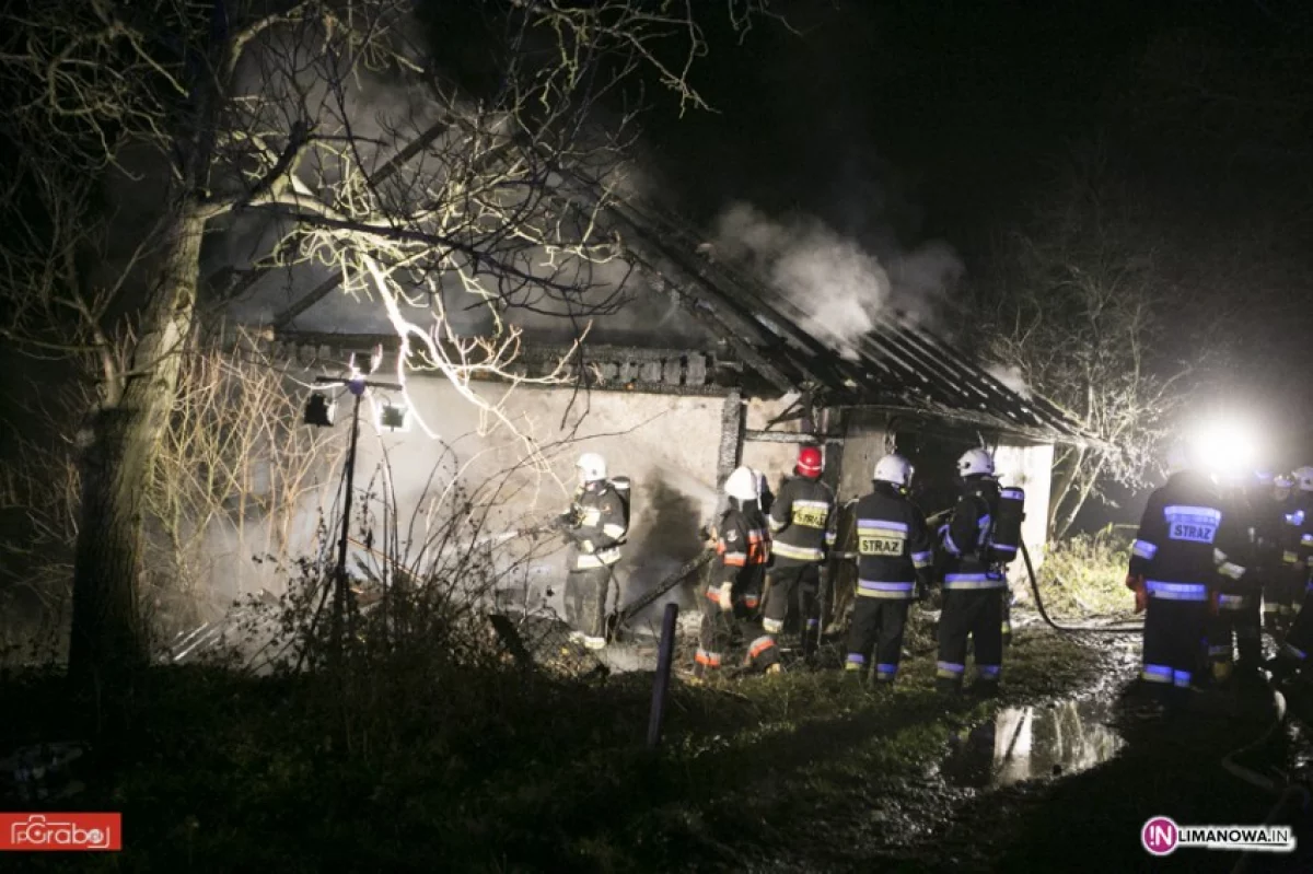 Doszczętnie spłonął budynek gospodarczy