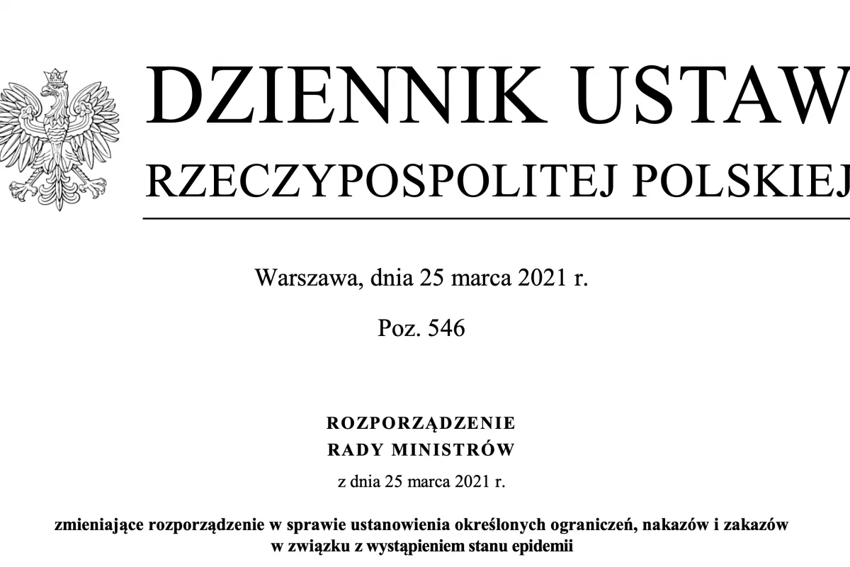 Zmiana przepisów w sprawie stanu epidemii - treść rozporządzenia