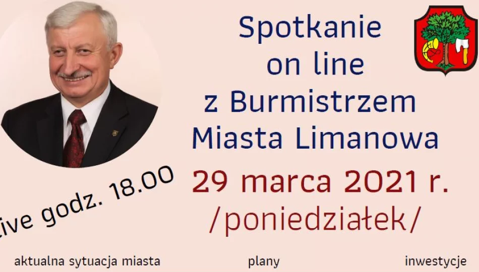 Czat z Burmistrzem Miasta Limanowa – poniedziałek 29 marca godz. 18:00 - zdjęcie 1