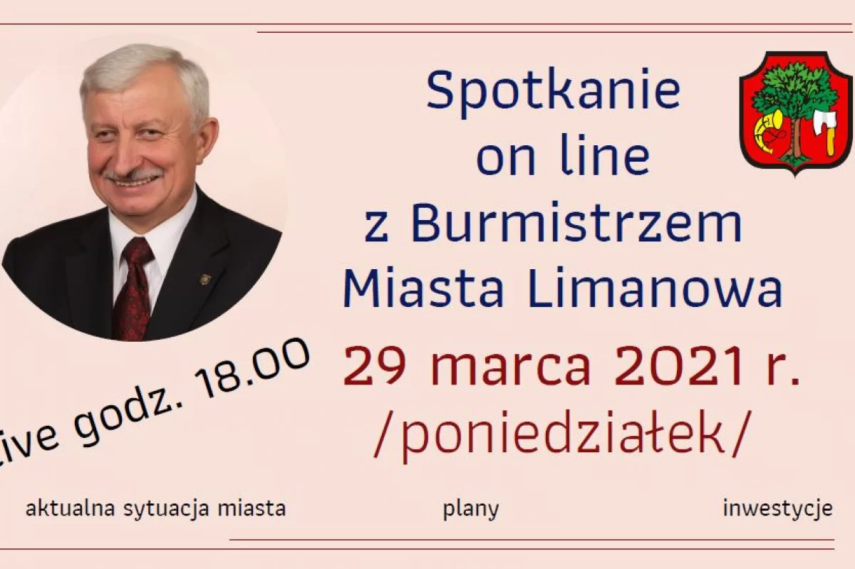 Czat z Burmistrzem Miasta Limanowa – poniedziałek 29 marca godz. 18:00