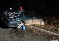 Samochód uderzył w drzewo i dachował - zdjęcie główne