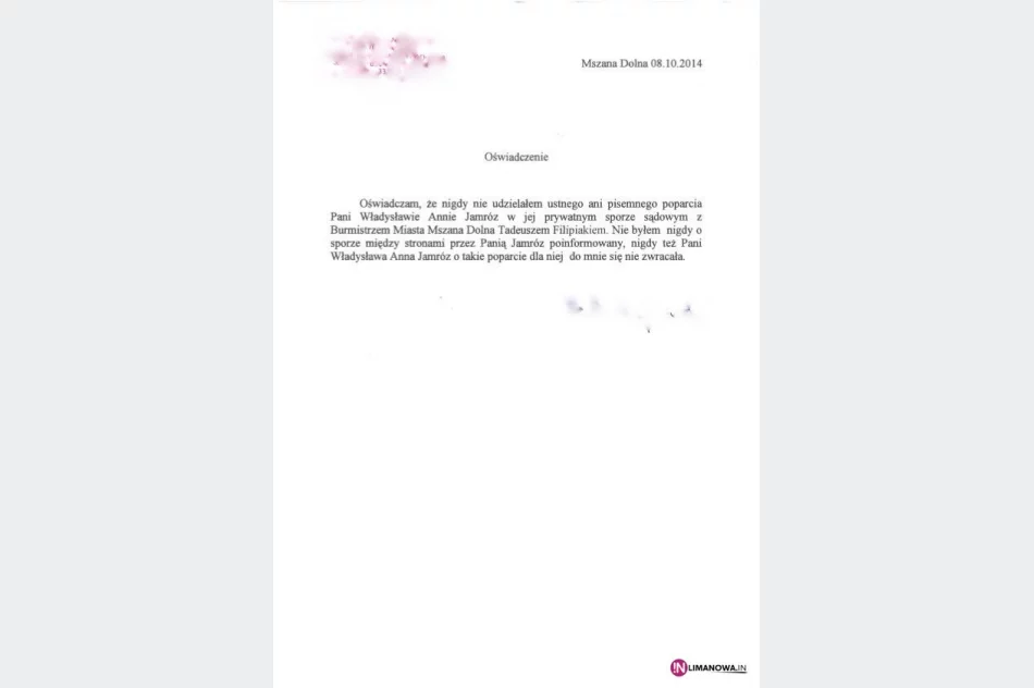 Oświadczenie Władysławy Anny Jamróz - zdjęcie 2