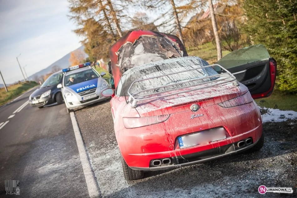 Pożar samochodu na 'krajówce' - zdjęcie 3