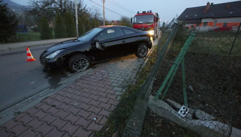 18-latek toyotą uderzył w ogrodzenie - zdjęcie 1