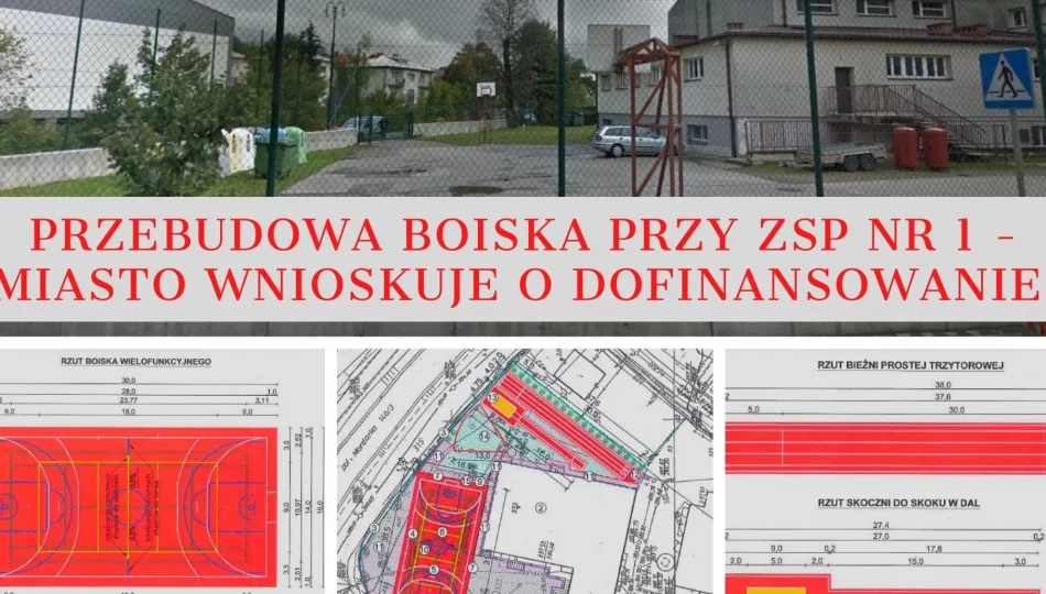 Planowana przebudowa boiska przy ZSP nr 1 w Limanowej – miasto wnioskuje o dofinansowanie realizacji zadania - zdjęcie 1