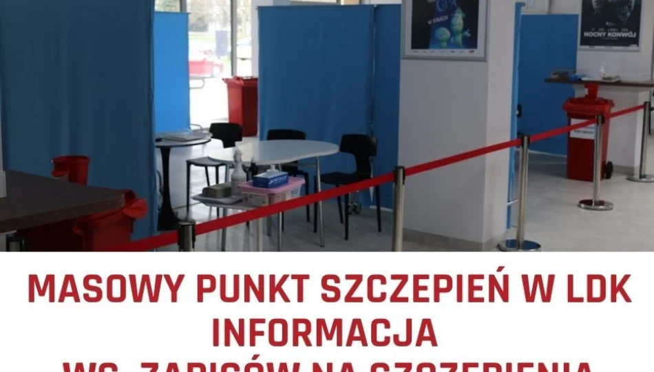 Informacja ws. zapisów na szczepienia w Masowym Punkcie Szczepień w Limanowskim Domu Kultury - zdjęcie 1