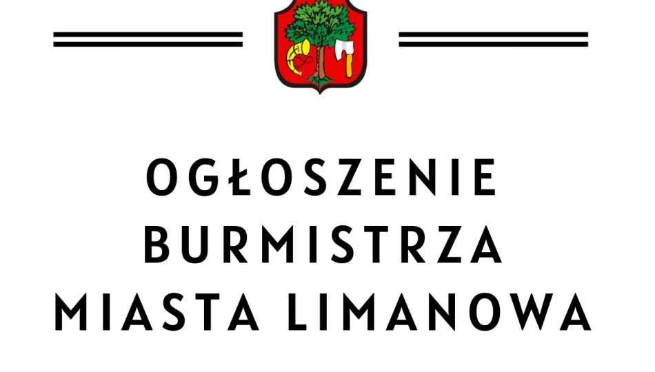 Ogłoszenie Burmistrza Miasta Limanowa – zbycie działek w drodze przetargu - zdjęcie 1