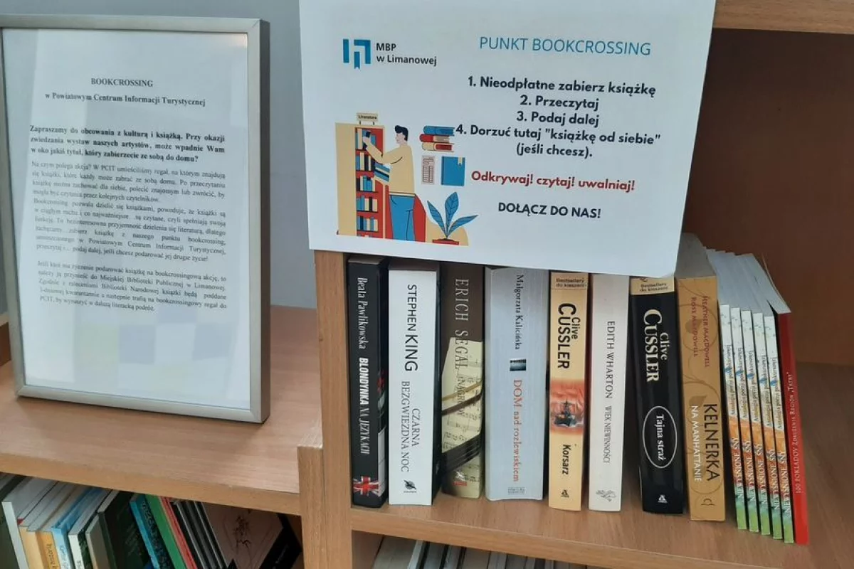 Punkt Bookcrossing w Powiatowym Centrum Informacji Turystycznej w Limanowej