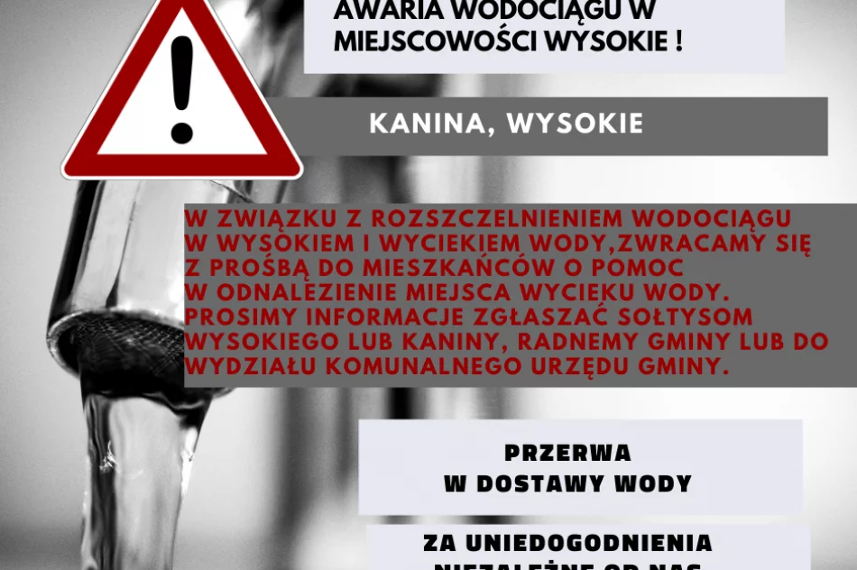 AWARIA WODOCIĄGU W MIEJSCOWOŚCI WYSOKIE - zdjęcie 2