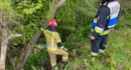 Samochód wypadł z jezdni i stoczył się kilkanaście metrów - zdjęcie 3
