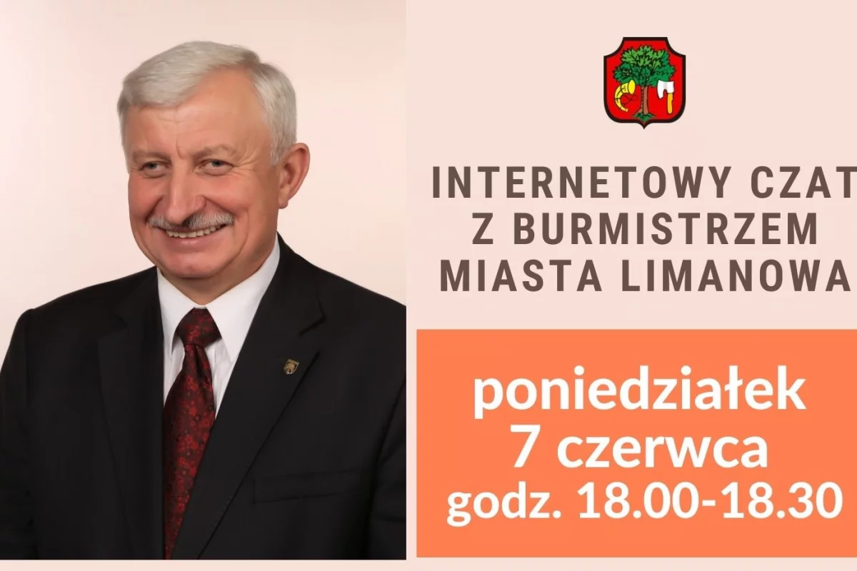 Zapraszamy na kolejny czat z Burmistrzem – poniedziałek 7 czerwca godz. 18:00