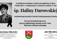 Kondolencje z powodu śmierci Haliny Darowskiej - zdjęcie główne