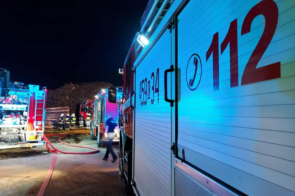 Na terenie tartaku zapaliła się ciężarówka  - zdjęcie 2