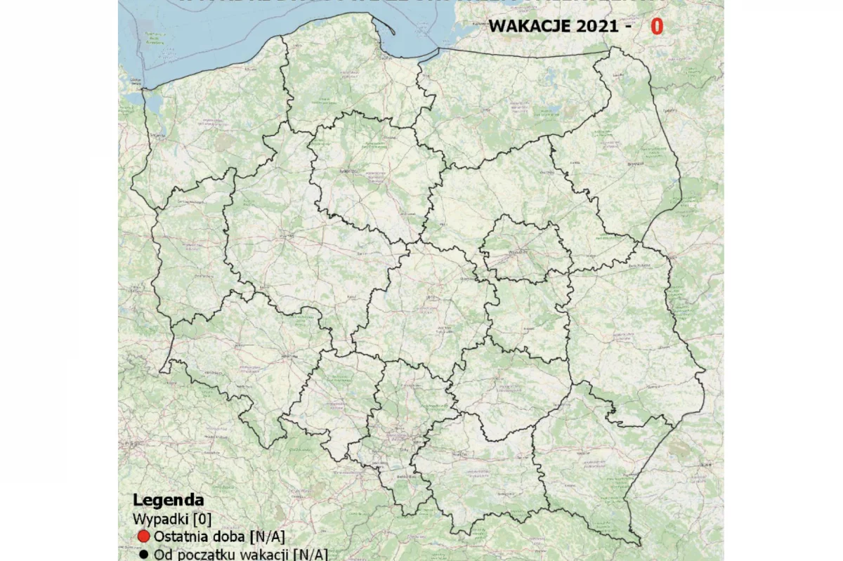 Policyjna mapa wypadków ze skutkiem śmiertelnym