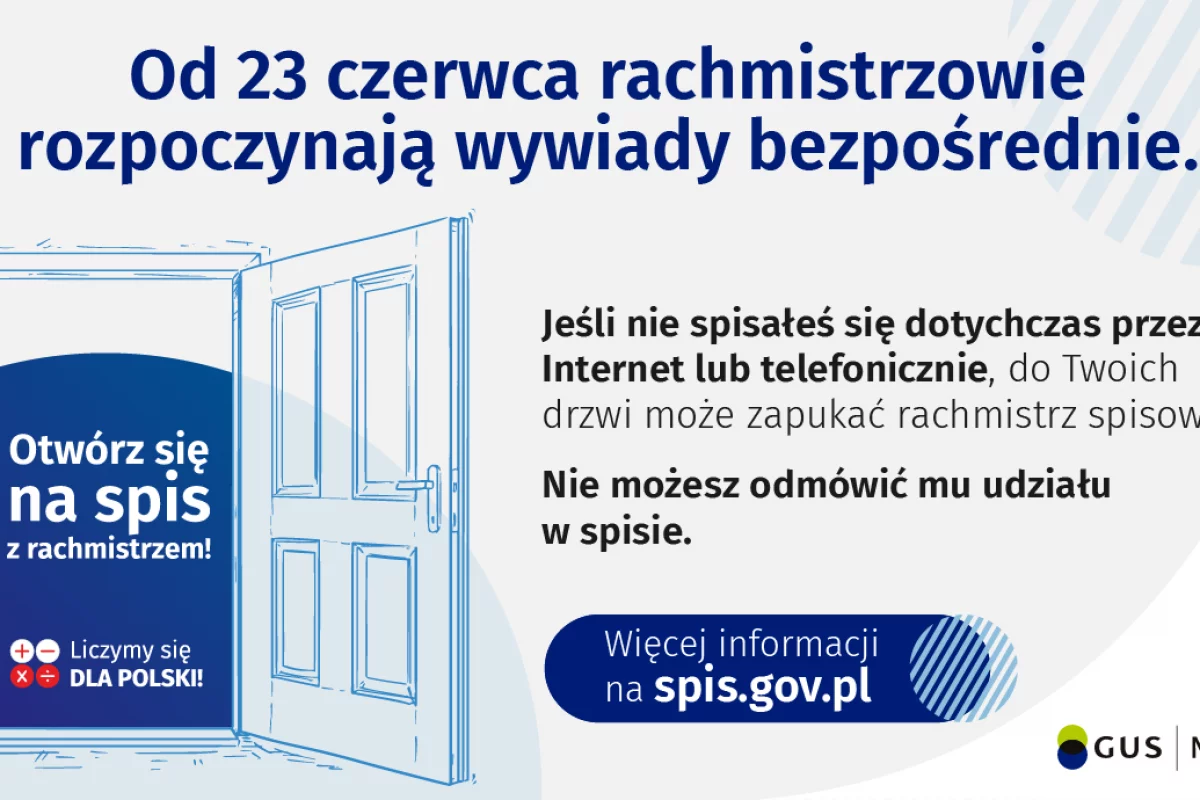 Rachmistrzowie spisowi rozpoczynają realizację wywiadów bezpośrednich w terenie