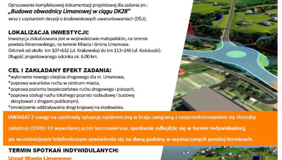 Spotkania informacyjne ws. budowy obwodnicy Limanowej w ciągu DK28 - zdjęcie 1