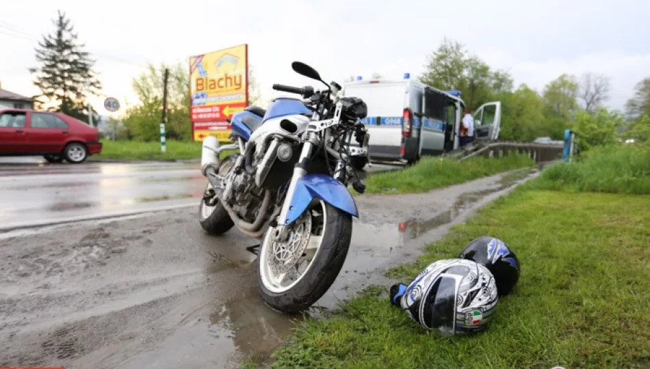 Zderzenie auta z motocyklem - zdjęcie 1