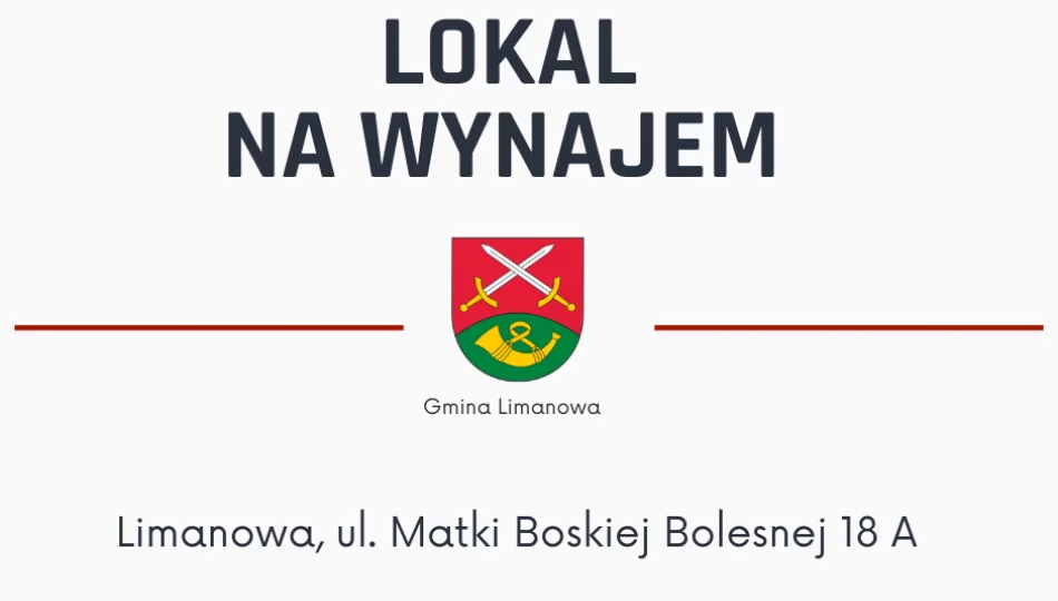 Gmina Limanowa oferuje lokal na wynajem - zdjęcie 1