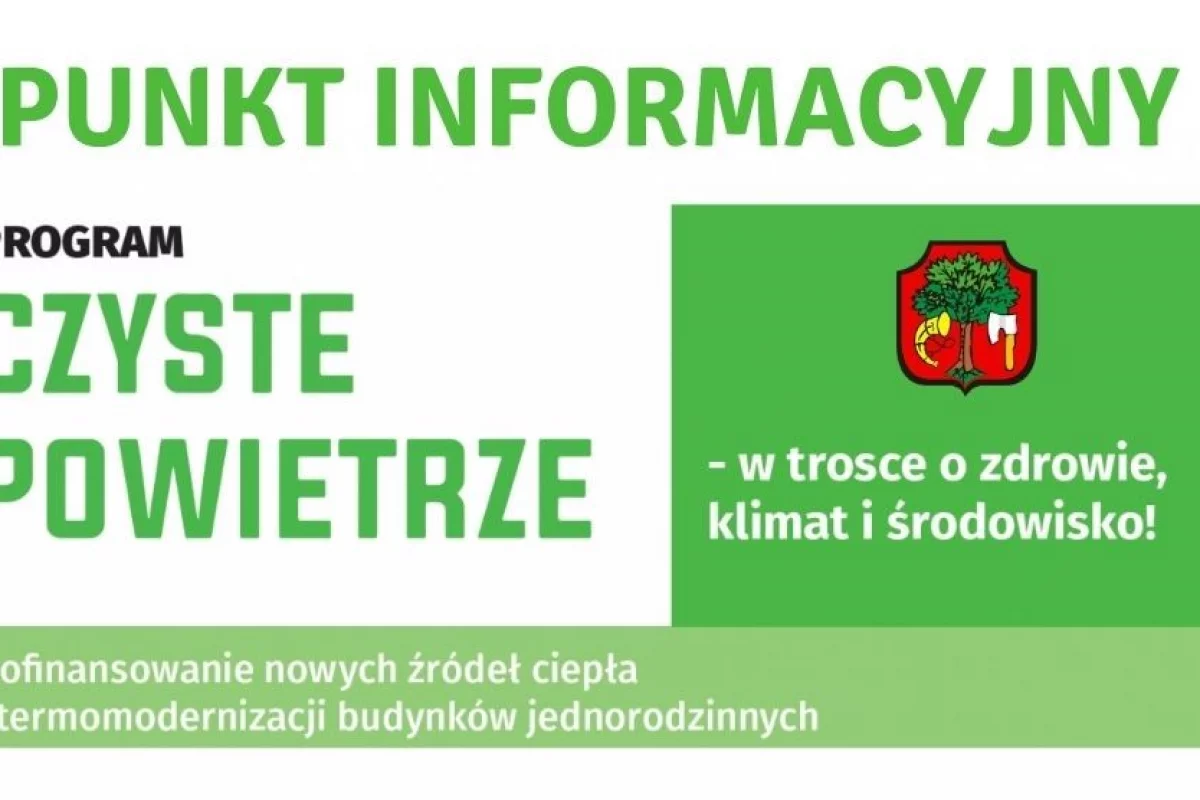 Punkt informacyjny Programu ”Czyste Powietrze” w Urzędzie Miasta Limanowa