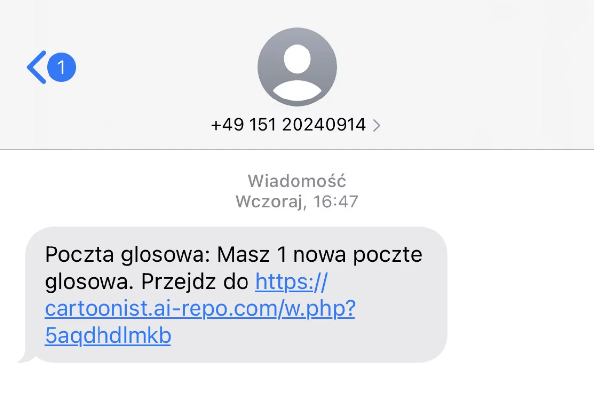 Otrzymałeś sms: masz 1 nowa pocztę głosową? To oszustwo!