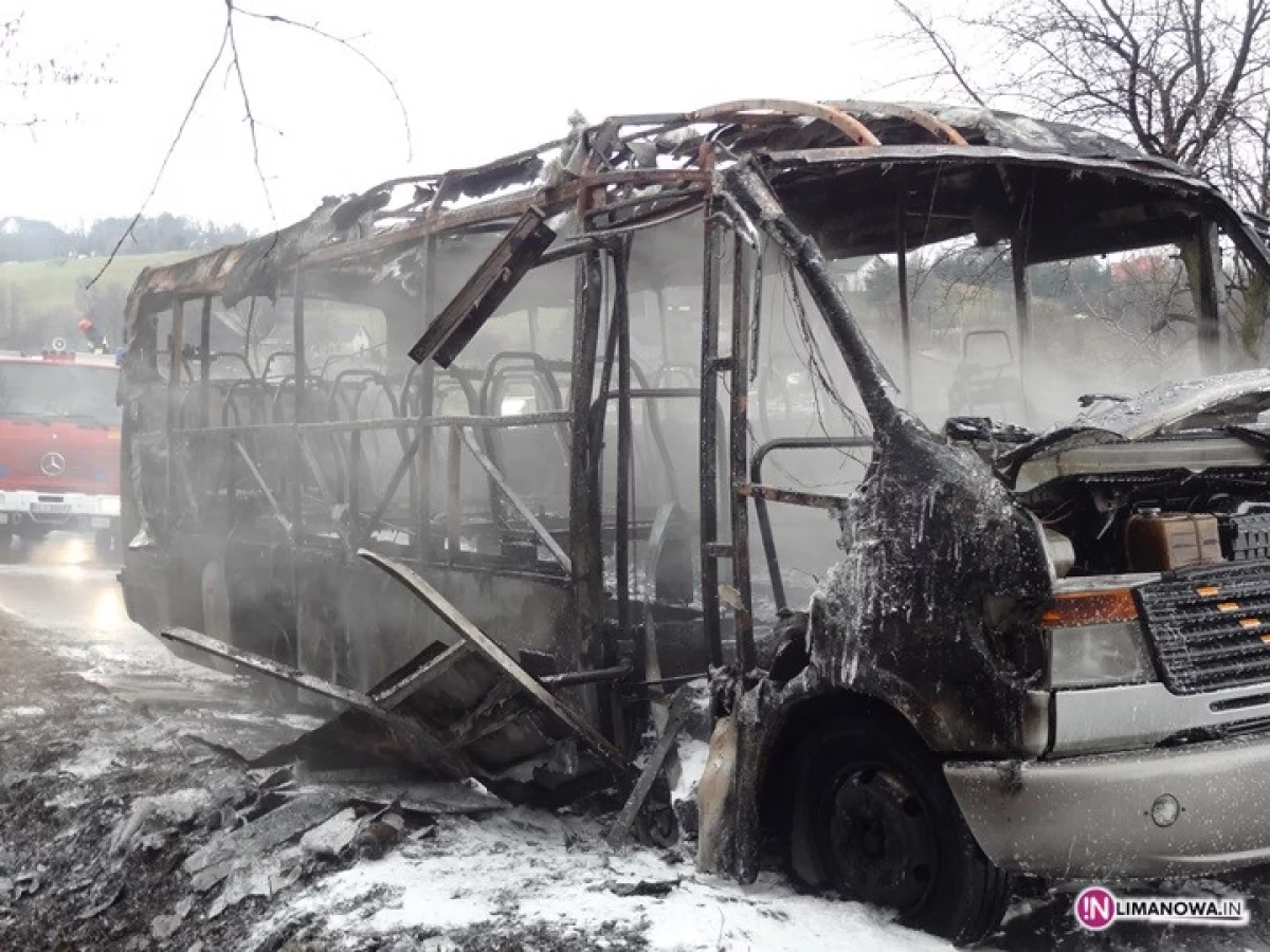 Doszczętnie spłonął autobus jadący do Krakowa