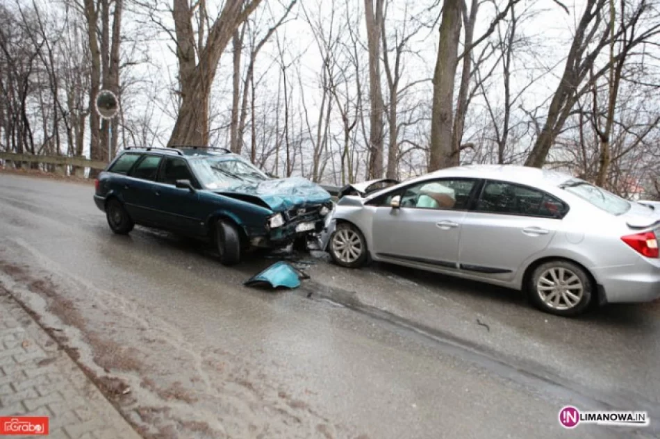 Dachowanie i 'czołówka'. Policjanci pieszo do kolizji - zdjęcie 2