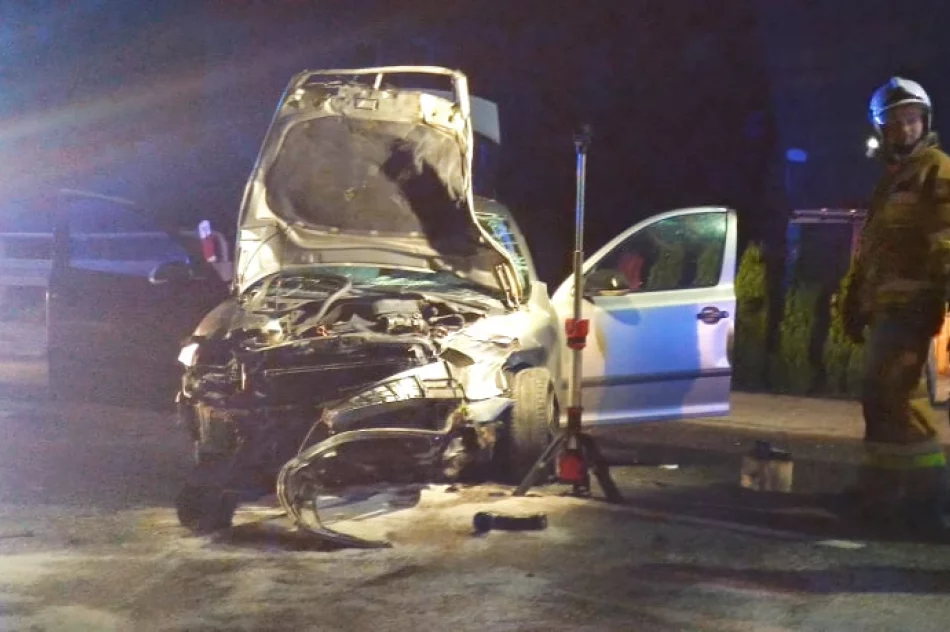 Samochód uderzył w drzewo, dwie osoby poszkodowane - zdjęcie 3